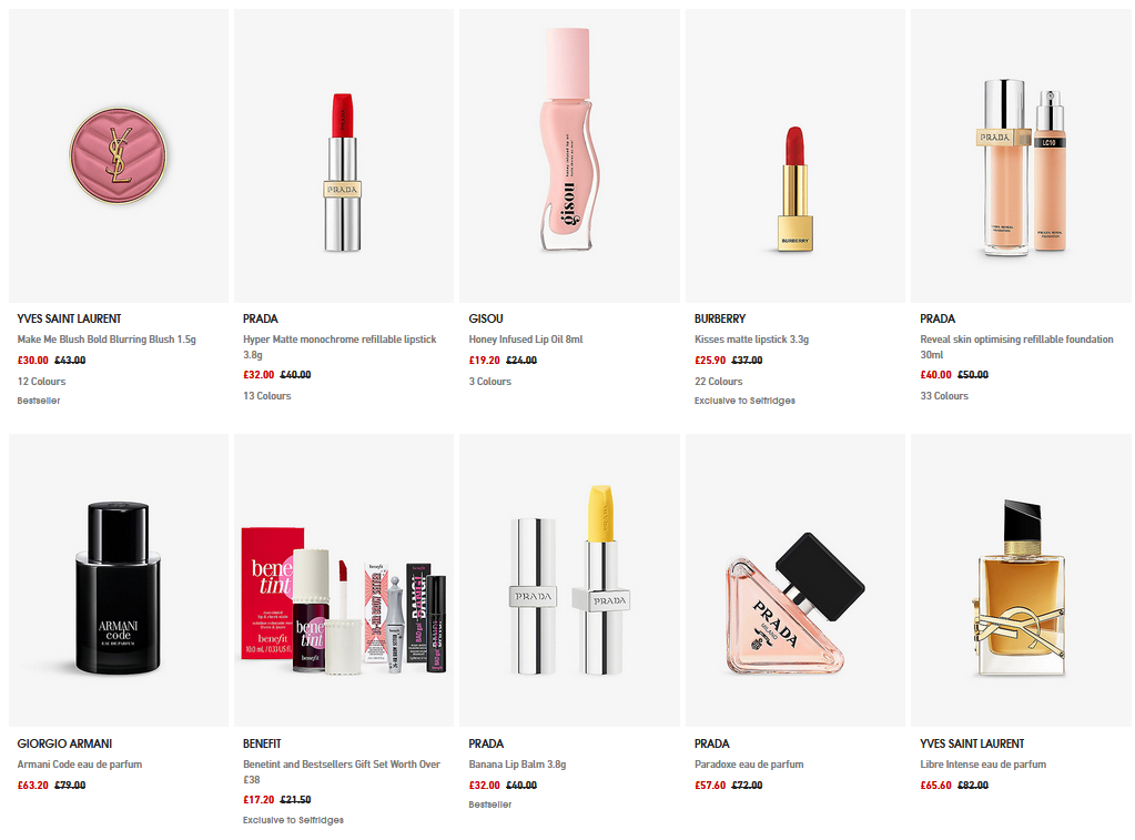 Up to 30% off Beauty at Selfridges