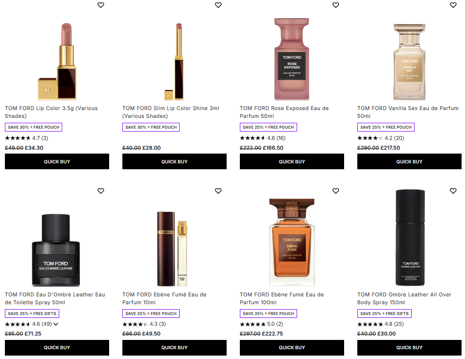 Up to 30% off TOM FORD at Lookfantastic Up to 30% off TOM FORD at Lookfantastic