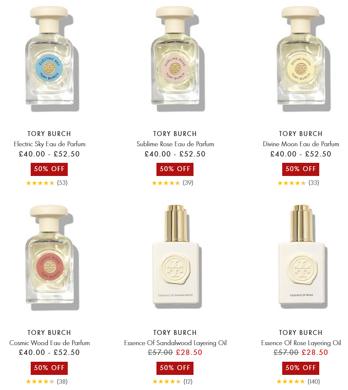 50% off selected Tory Burch at Space NK