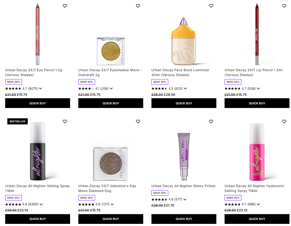 25% off Urban Decay at Lookfantastic