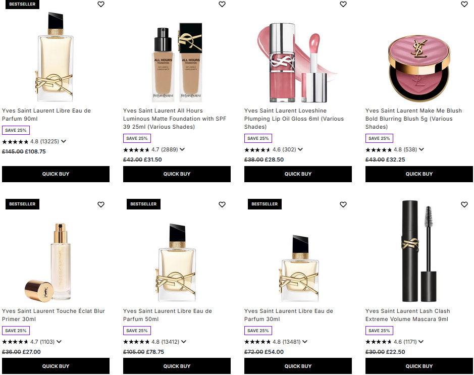 25% off YSL Beauty at Lookfantastic 25% off YSL Beauty at Lookfantastic