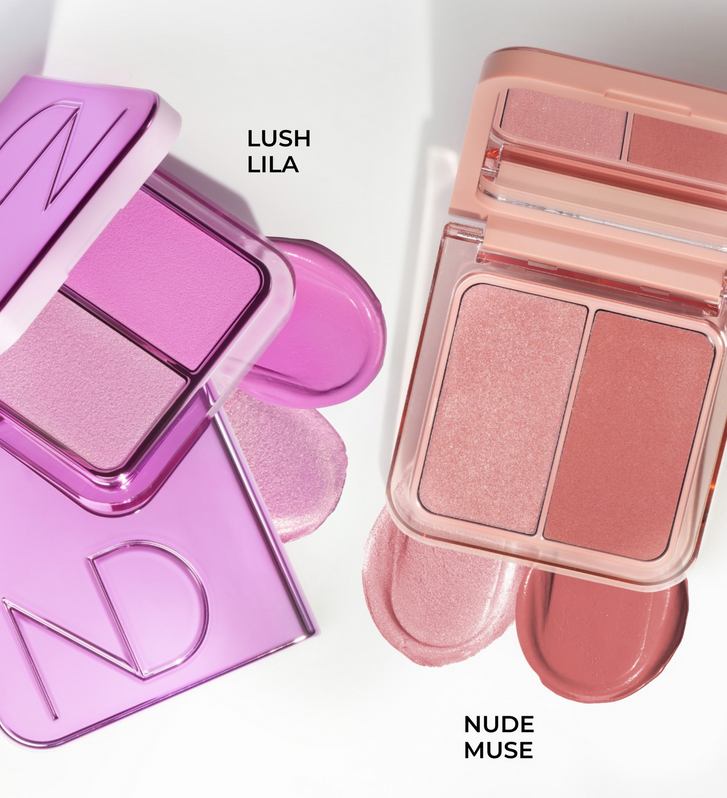 New shades of the Natasha Denona HY-BLUSH: Nude Muse and Lush Lila