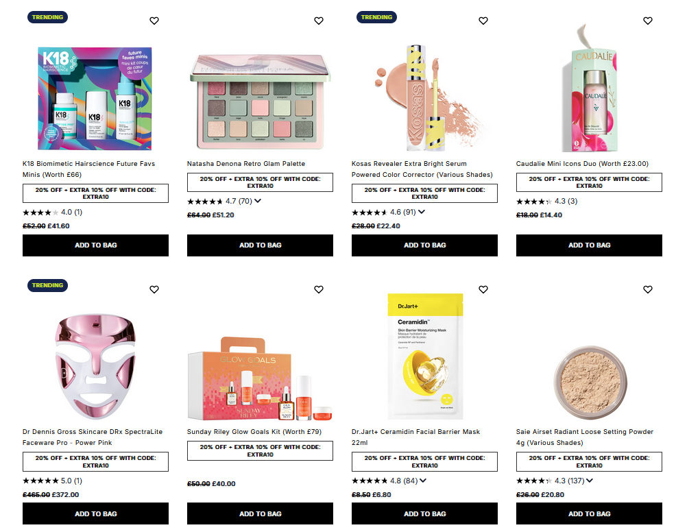 20% off selected at Cult Beauty