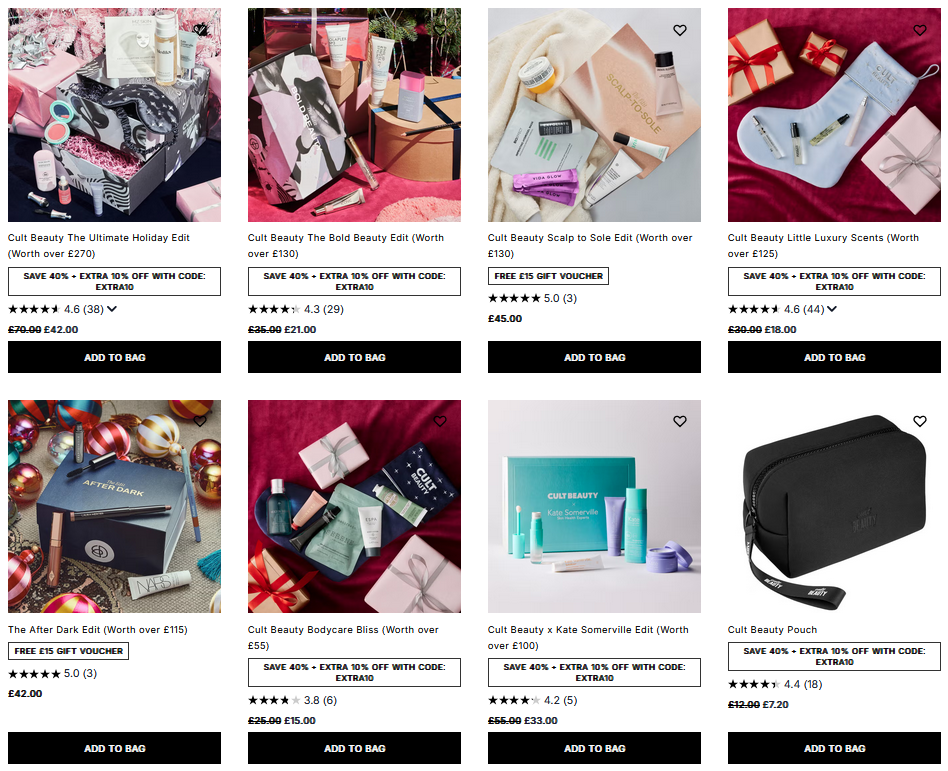 Up to 40% Cult Beauty Edits