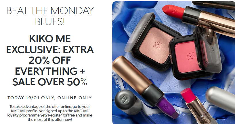 Up to 50% off sale at KIKO