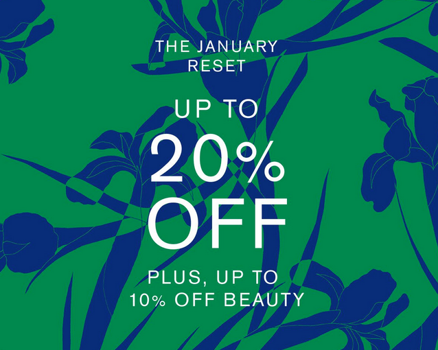 Up to 20% off selected + up to 10% off Beauty at Liberty