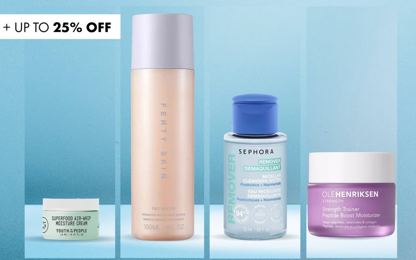Up to 25% off skin & body at Sephora UK + free gifts