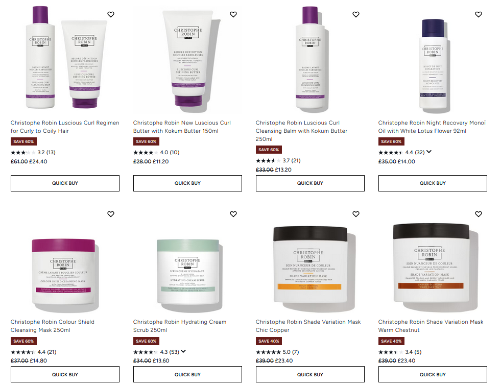 Up to 60% off Christophe Robin