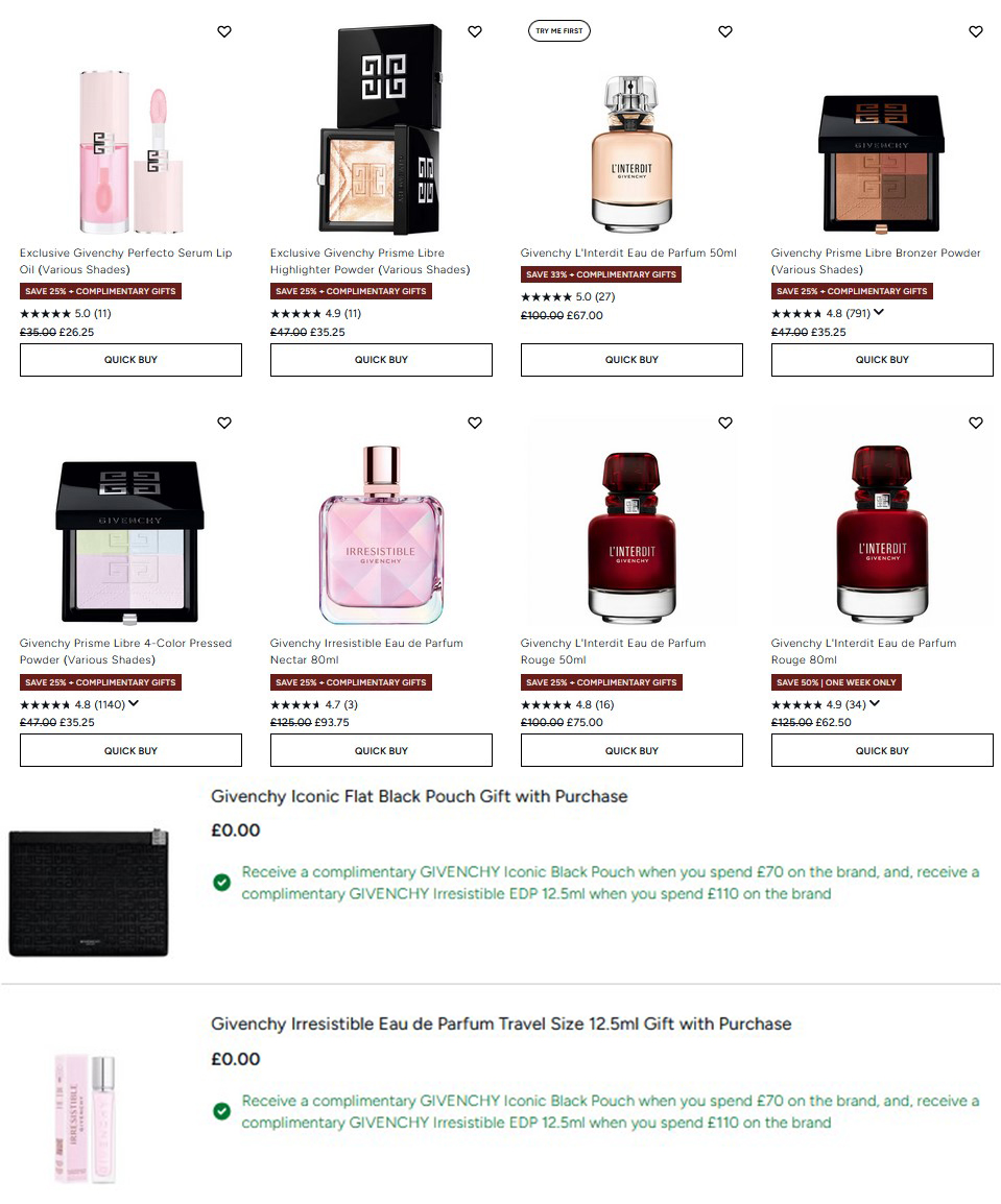 20% off Givenchy at Lookfantastic + Free Gifts 20% off Givenchy at Lookfantastic + Free Gifts