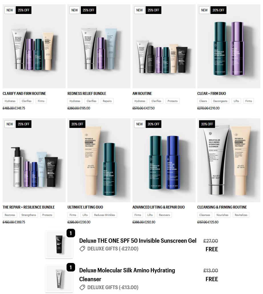 Up to 25% off Skincare Bundles at Allies of Skin + Free Gifts