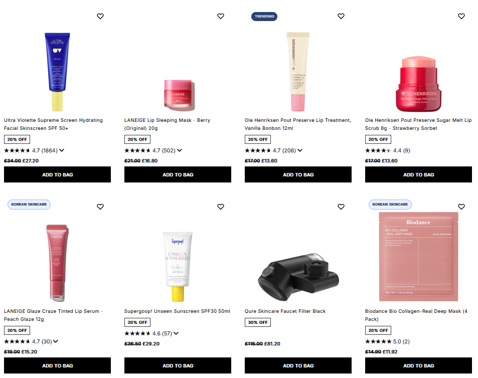 20% off selected Skincare at Cult Beauty 20% off selected Skincare at Cult Beauty
