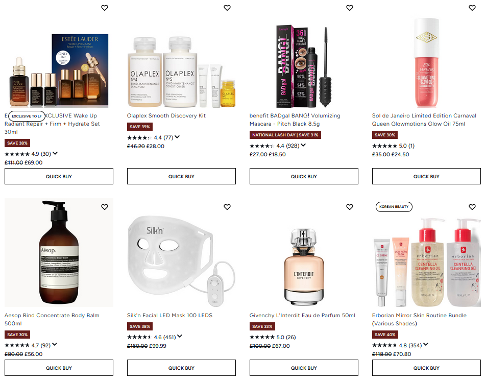 Extra 10% off sale at Lookfantastic