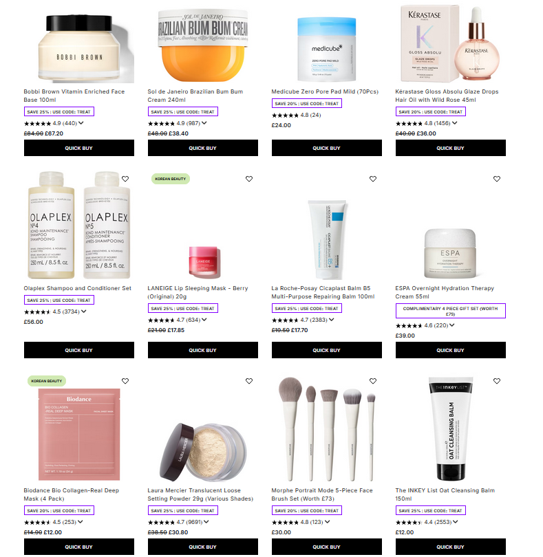 25% off selected at Lookfantastic