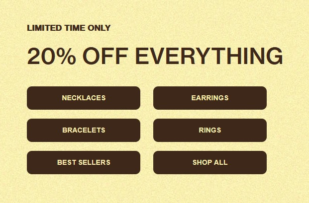 20% off everything at Missoma 