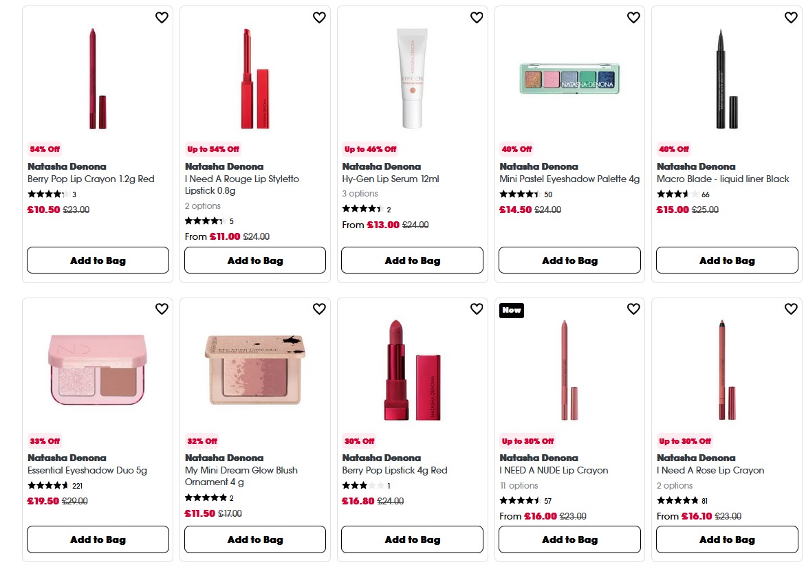 Up to 54% off Natasha Denona at Sephora UK