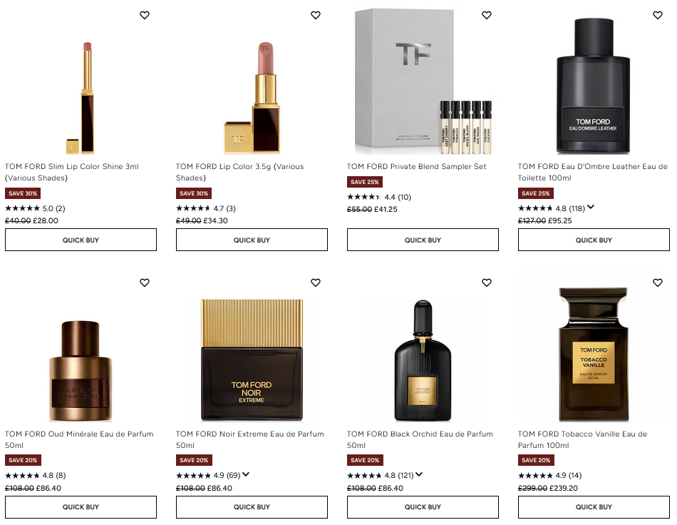 Up to 30% off Tom Ford Fragrances at Lookfantastic