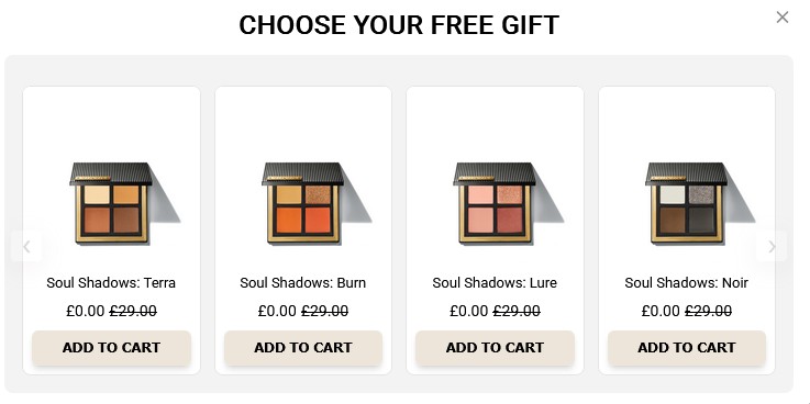 Free Vieve Soul Shadows in Burn, Terra, Lure or Noir when you spend £55+