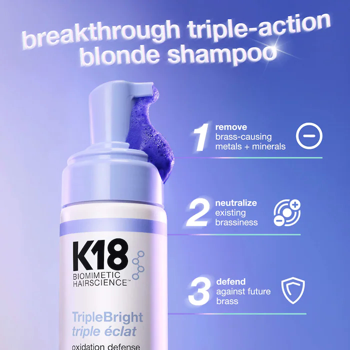 K18 TripleBright Oxidation Defense Purple Shampoo Foam K18 TripleBright Oxidation Defense Purple Shampoo Foam