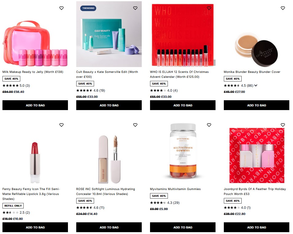 40% off selected at Cult Beauty