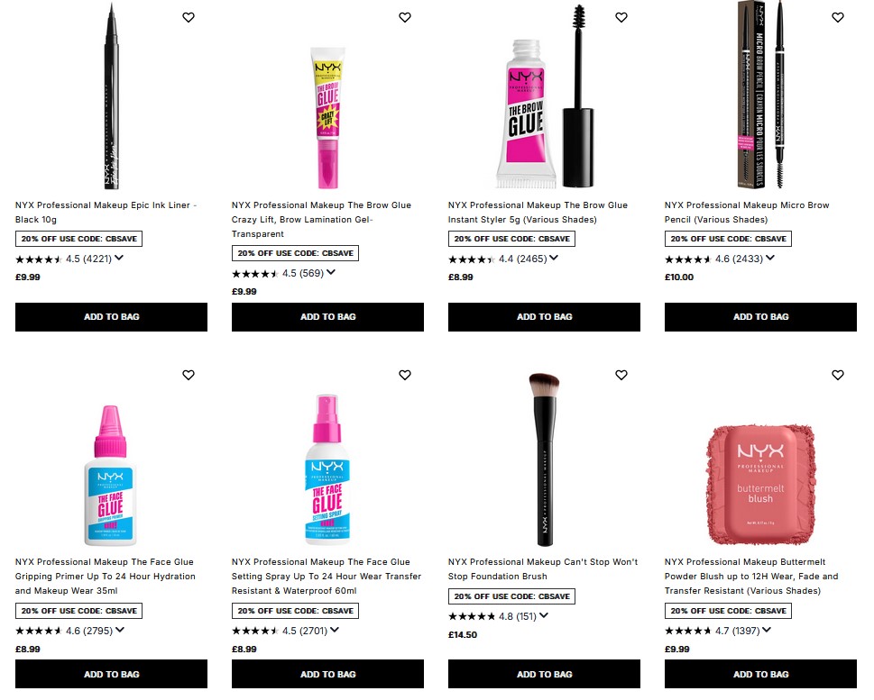 20% off NYX at Cult Beauty 20% off NYX at Cult Beauty