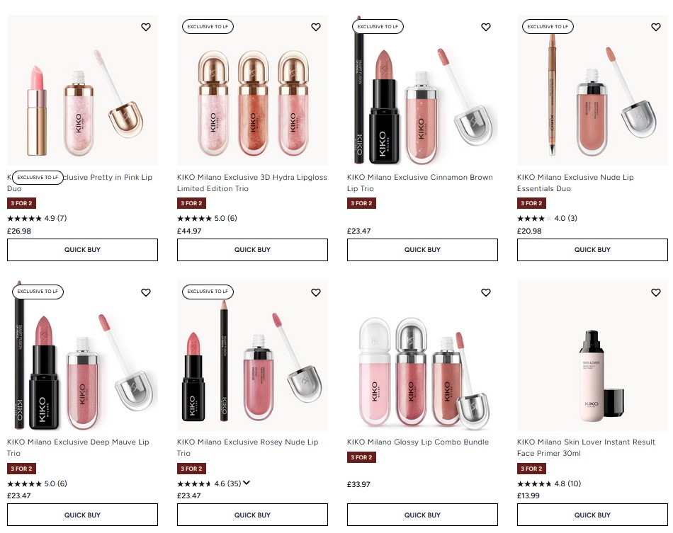 3 for 2 on KIKO Milano at Lookfantastic 3 for 2 on KIKO Milano at Lookfantastic