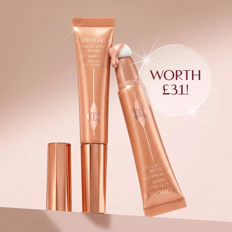 Free Full-Size Peachgasm Beauty Light Wand (worth £31) when you spend £85 at Charlotte Tilbury Free Full-Size Peachgasm Beauty Light Wand (worth £31) when you spend £85 at Charlotte Tilbury