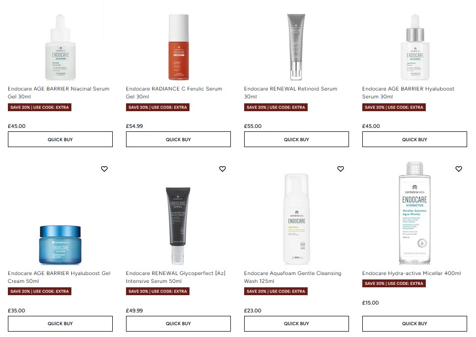 Endocare has landed at Lookfantastic Endocare has landed at Lookfantastic