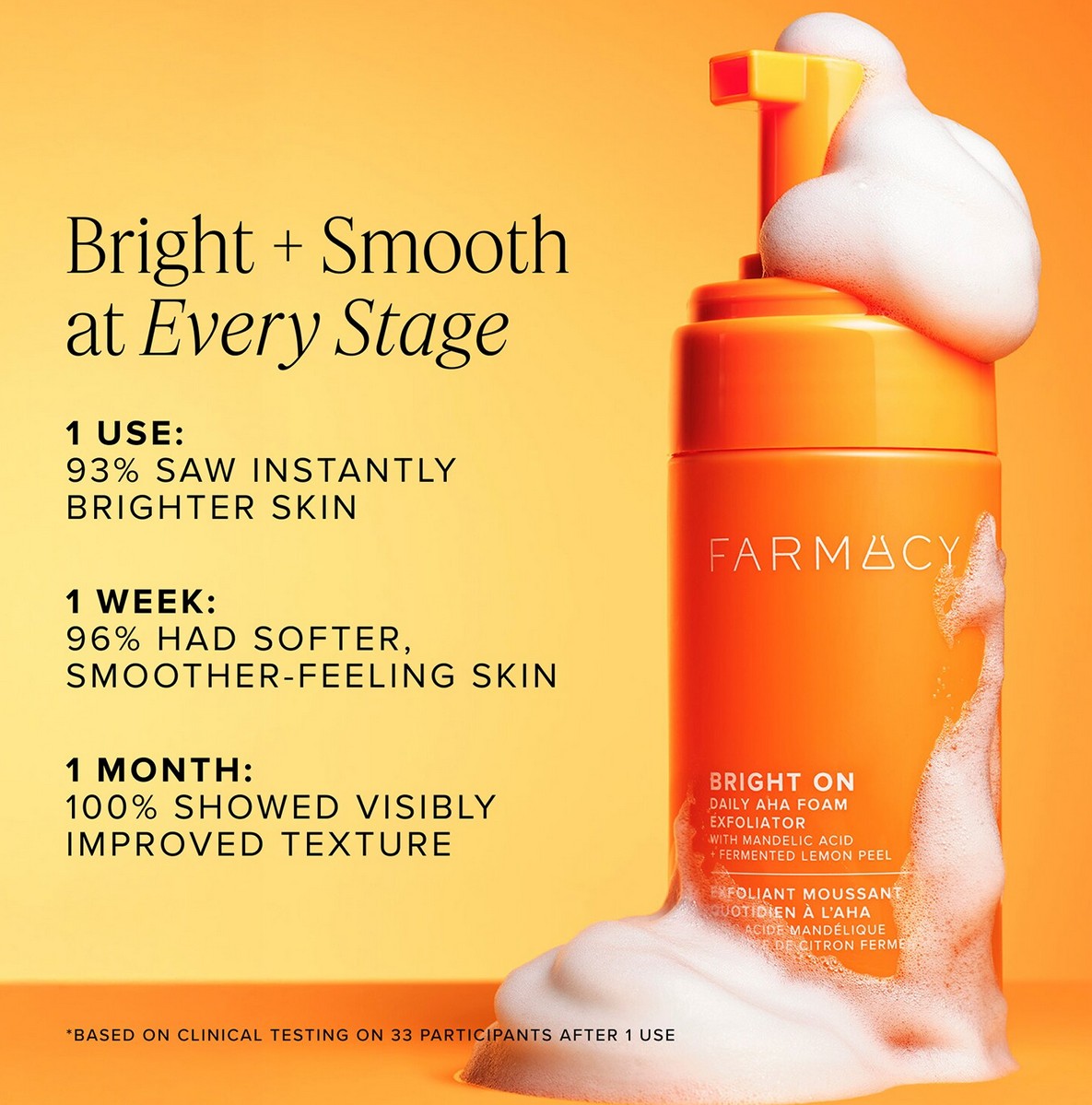 Farmacy Bright On Daily AHA Foam Exfoliator Farmacy Bright On Daily AHA Foam Exfoliator