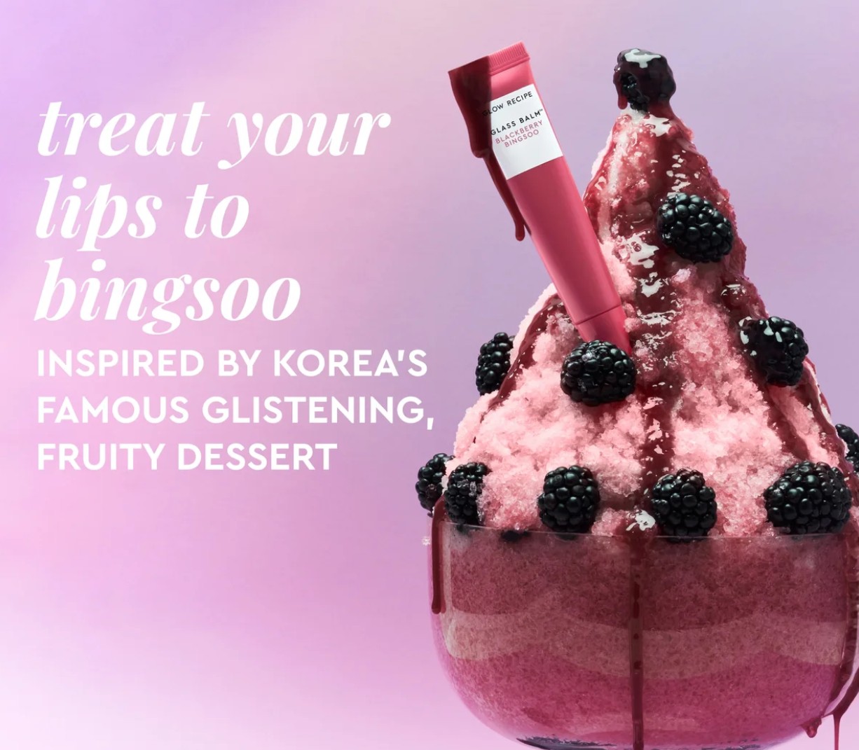 Glow Recipe Glass Balm Lip Treatment for Shine & Hydration in Blackberry Bingsoo Glow Recipe Glass Balm Lip Treatment for Shine & Hydration in Blackberry Bingsoo