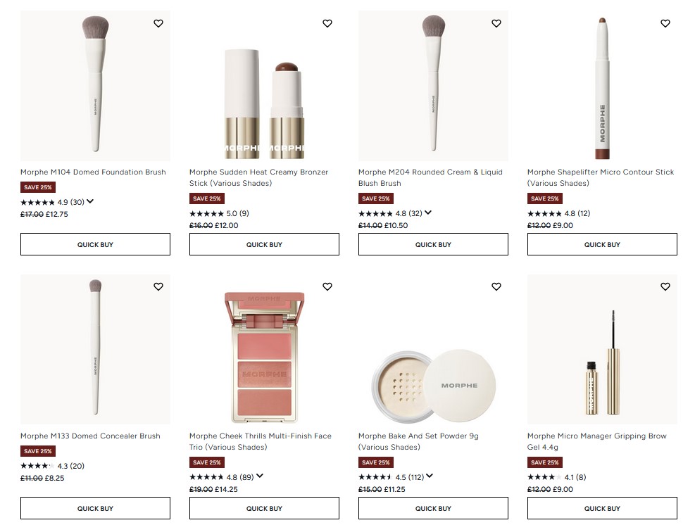 25% off Morphe at Lookfantastic 25% off Morphe at Lookfantastic