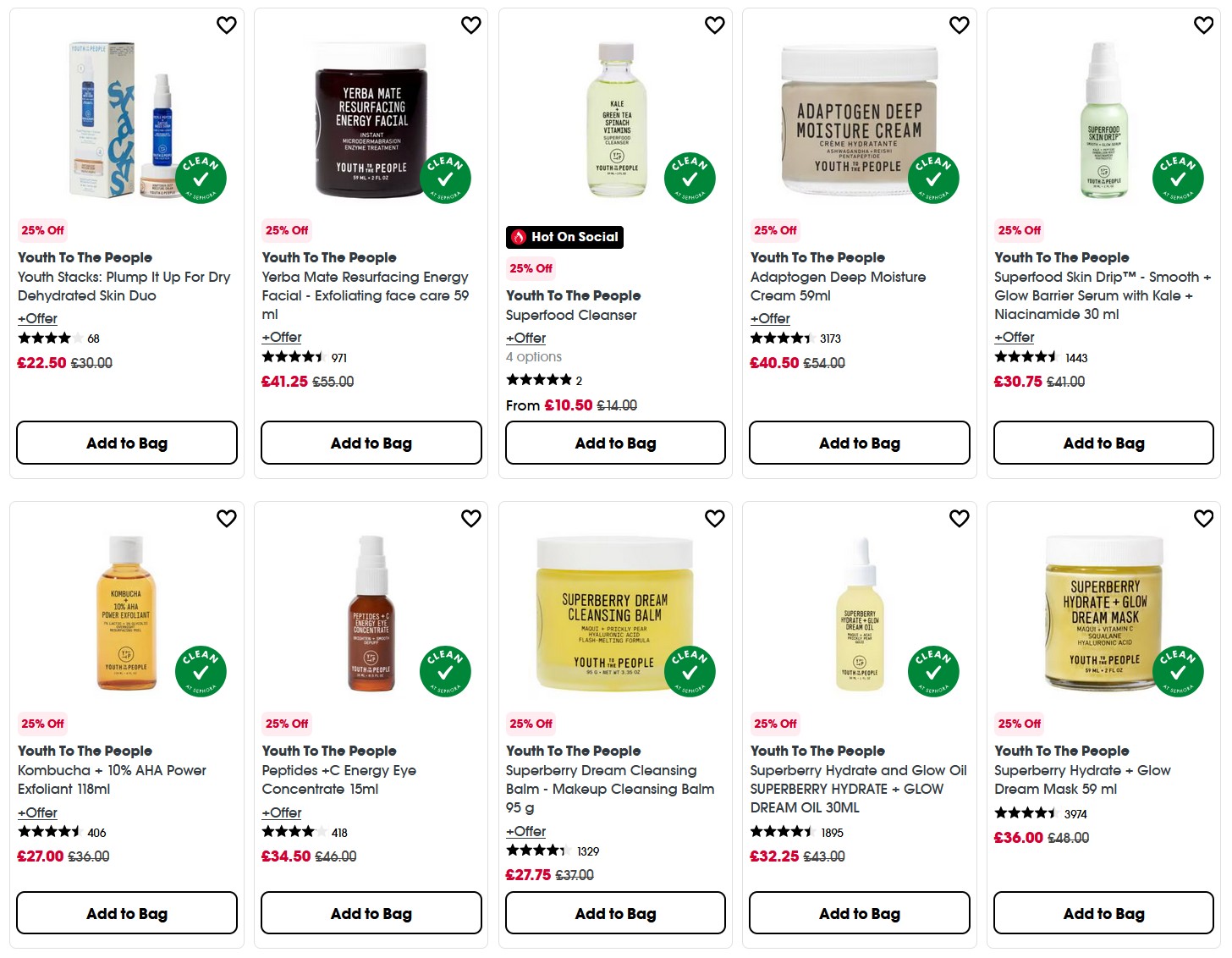 25% off Youth To The People at Sephora UK 25% off Youth To The People at Sephora UK