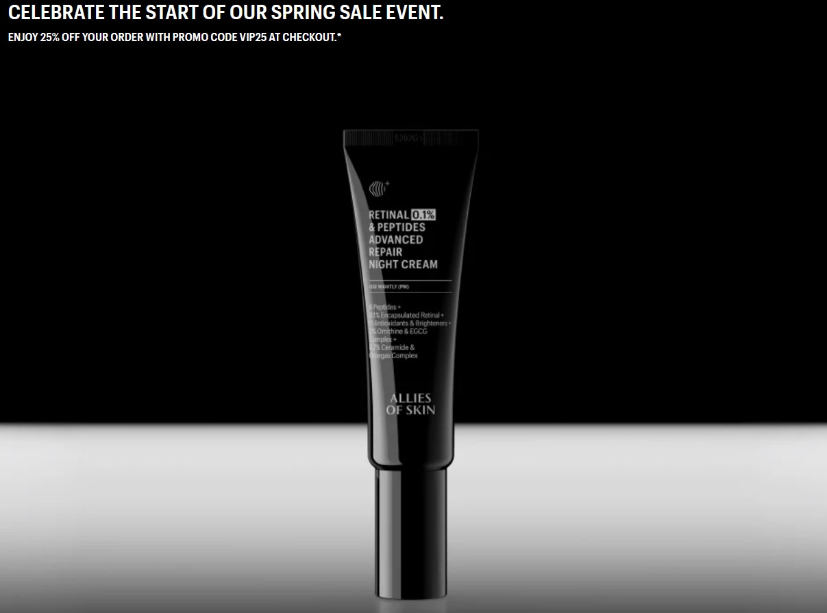 25% off sitewide at Allies of Skin 25% off sitewide at Allies of Skin