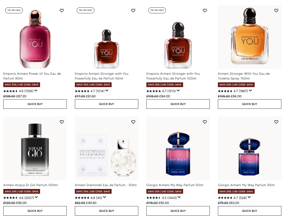 25% selected Armani at Lookfantastic 25% selected Armani at Lookfantastic