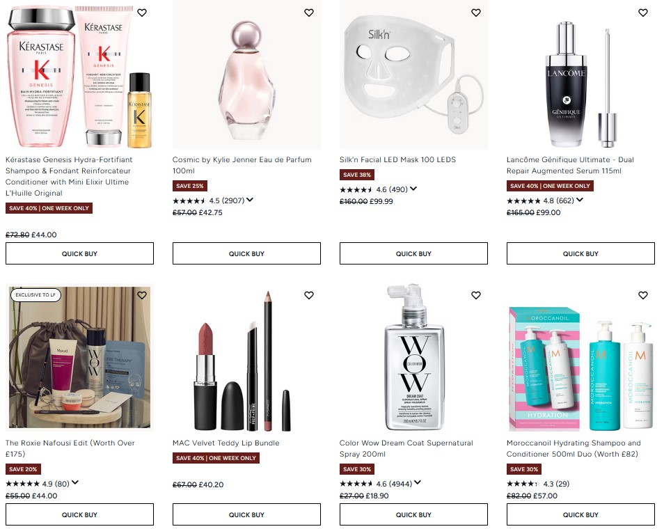 Up to 40% off sale at Lookfantastic Up to 40% off sale at Lookfantastic