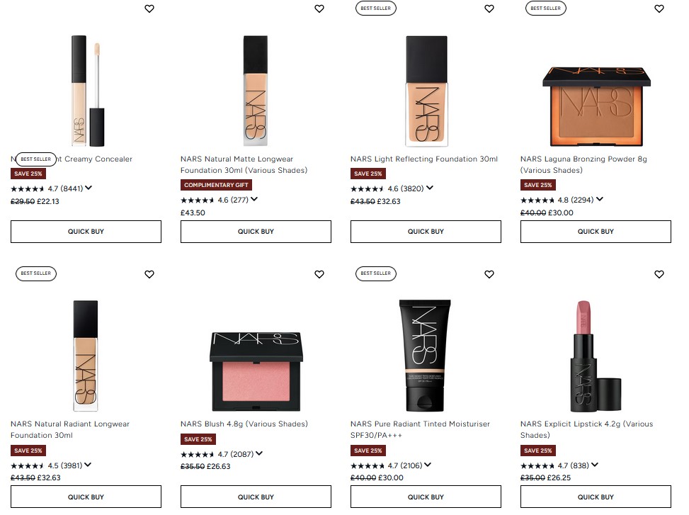 25% off NARS at Lookfantastic 25% off NARS at Lookfantastic