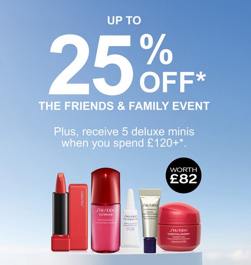 Up to 25% off sitewide at Shiseido Up to 25% off sitewide at Shiseido