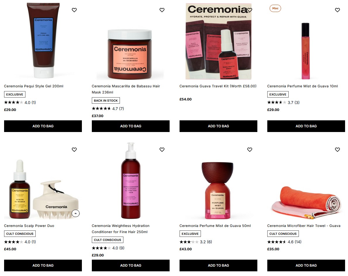 20% off Ceremonia at Cult Beauty 20% off Ceremonia at Cult Beauty