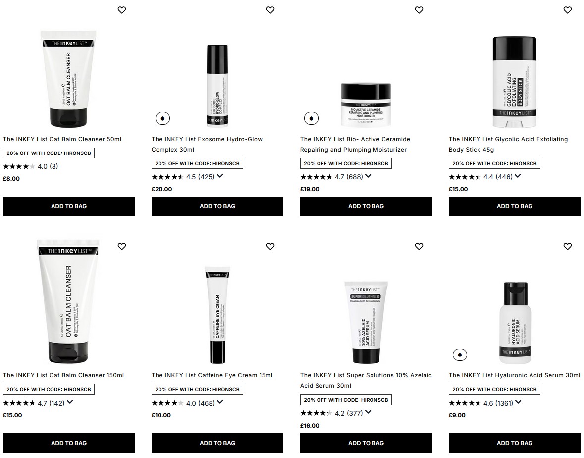 20% off The INKEY List at Cult Beauty 20% off The INKEY List at Cult Beauty