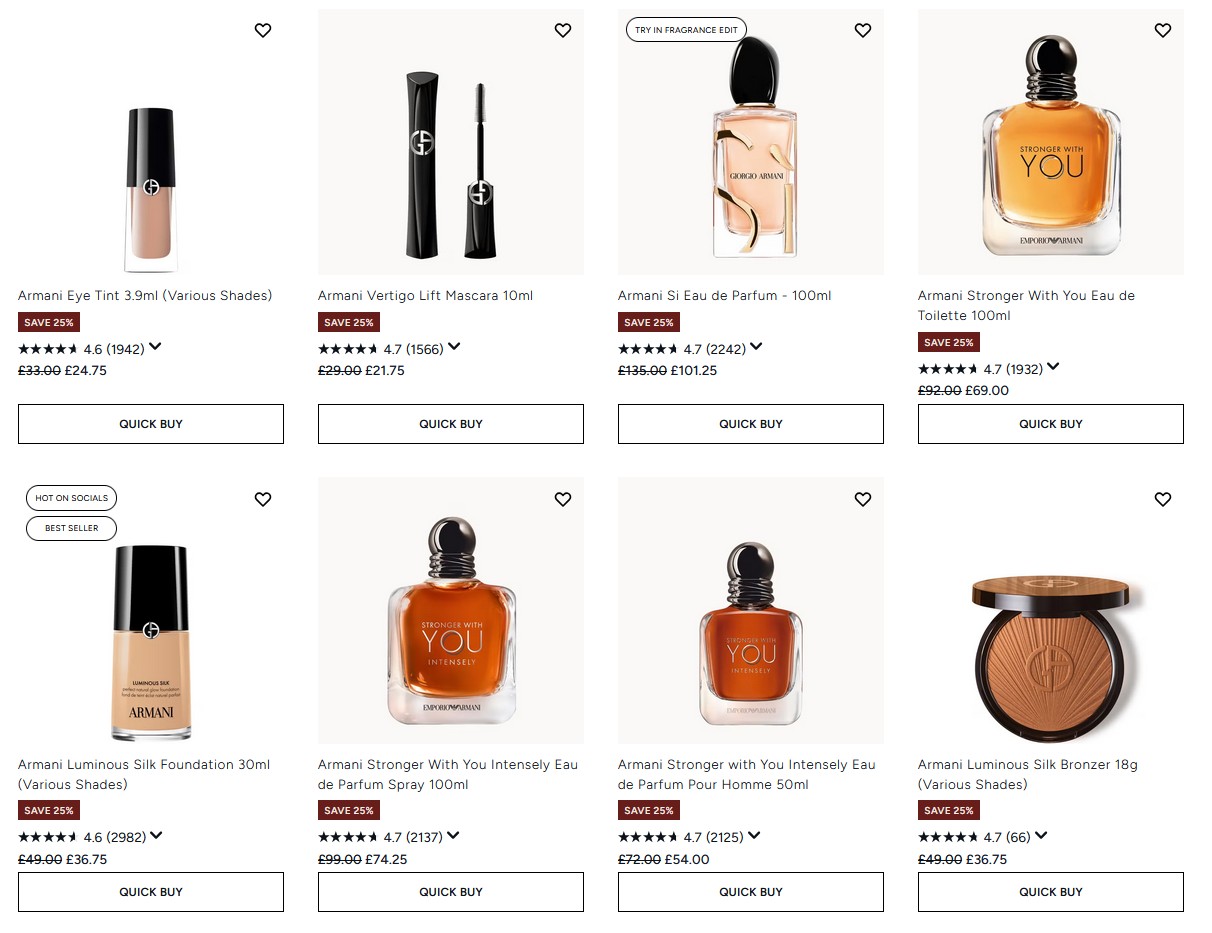 25% off Armani at Lookfantastic 25% off Armani at Lookfantastic