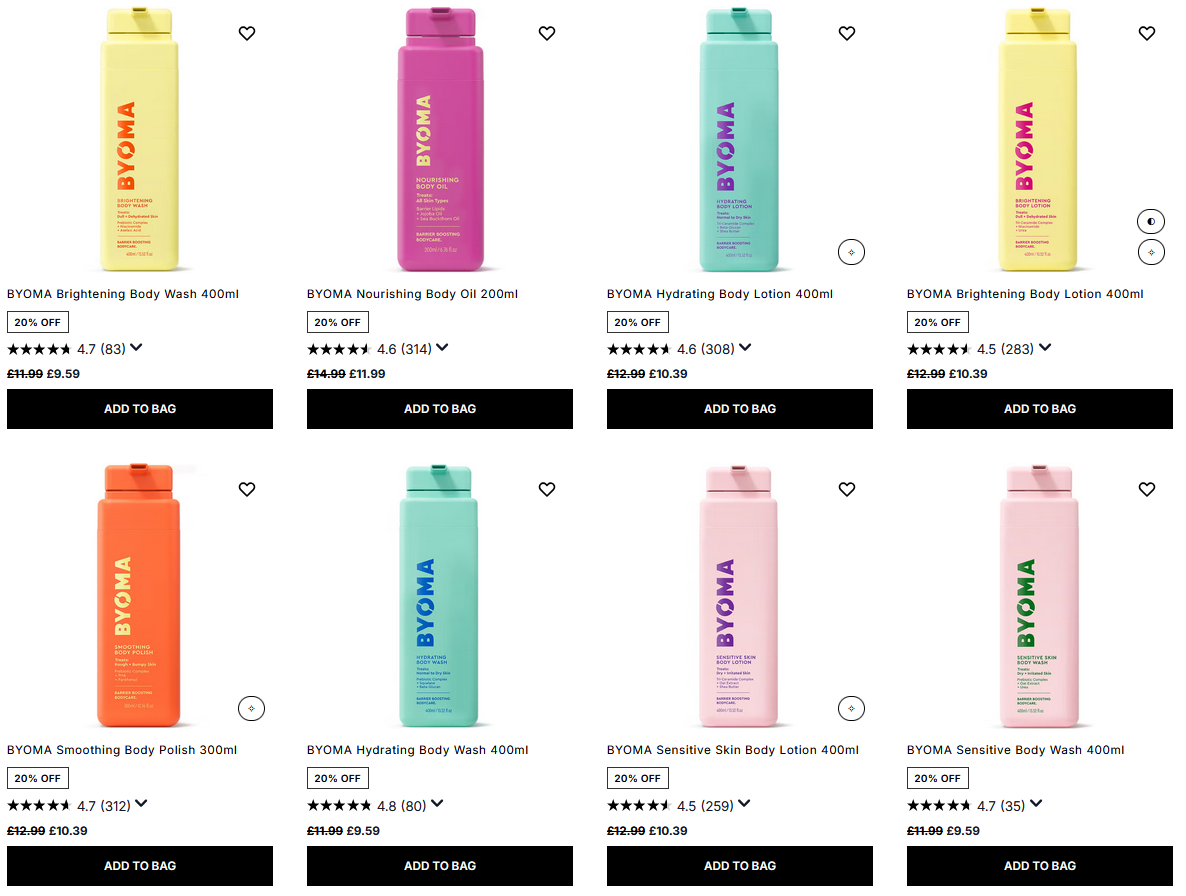 20% off selected Byoma Body at Cult Beauty 20% off selected Byoma Body at Cult Beauty