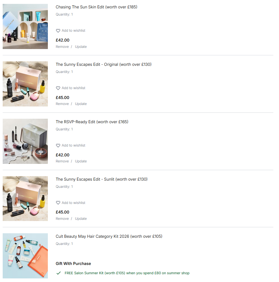 Free Cult Beauty Summer Salon Kit with £80/€95 spend on Cult Beauty Edits Free Cult Beauty Summer Salon Kit with £80/€95 spend on Cult Beauty Edits