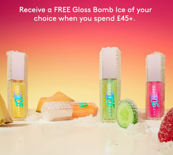 Free Gloss Bomb Ice of your choice on orders £45 Free Gloss Bomb Ice of your choice on orders £45