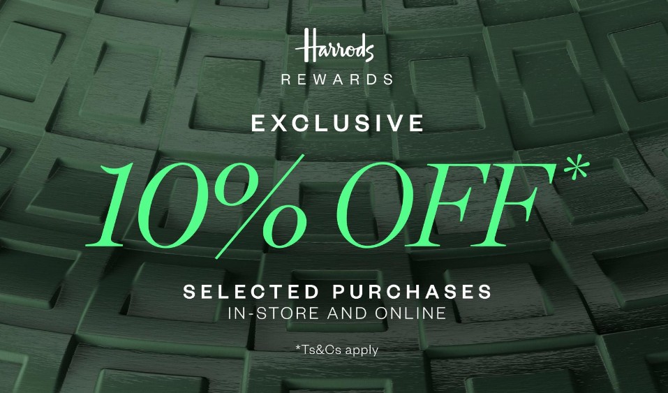 10% off selected at Harrods 10% off selected at Harrods