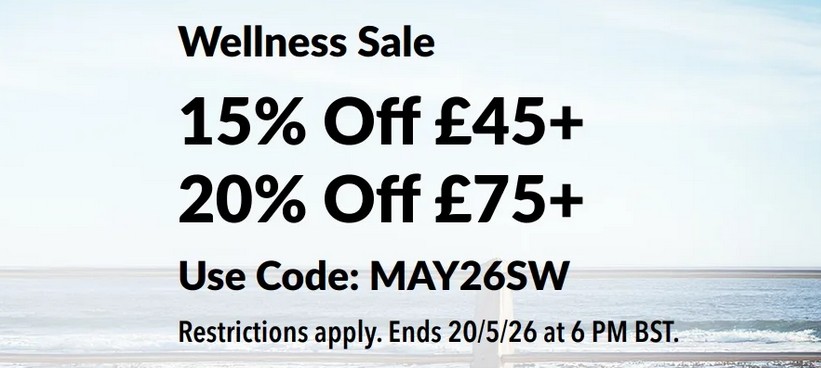 iHerb Wellness Sale: 15% off £45+ or 20% off £75 iHerb Wellness Sale: 15% off £45+ or 20% off £75