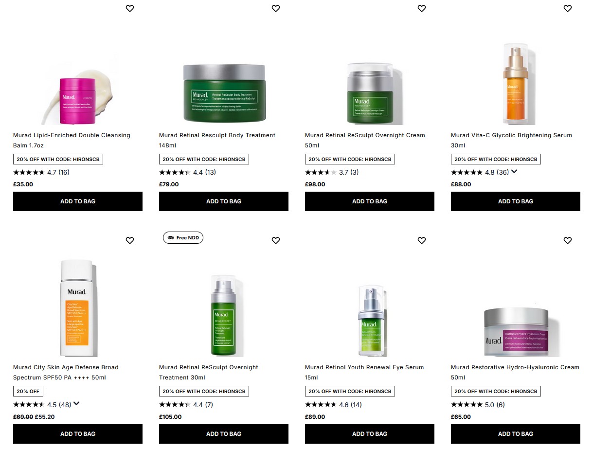 20% off Murad at Cult Beauty 20% off Murad at Cult Beauty