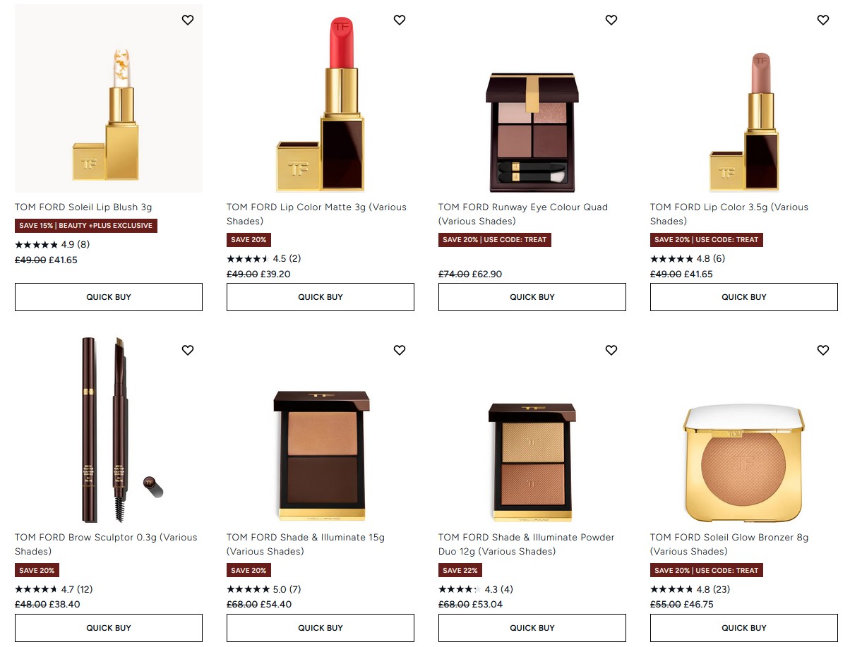 20% off selected TOM FORD at Lookfantastic 20% off selected TOM FORD at Lookfantastic