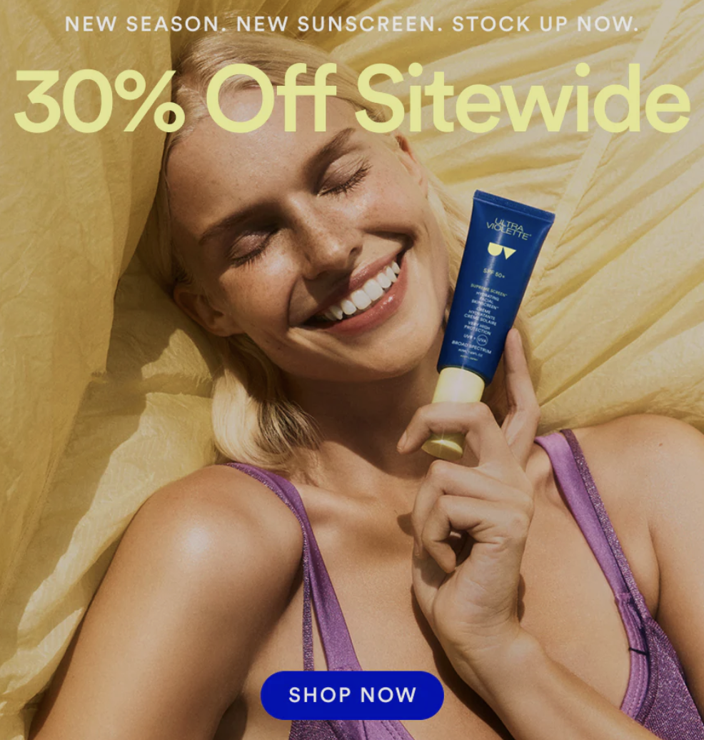 30% off sitewide at Ultra Violette 30% off sitewide at Ultra Violette