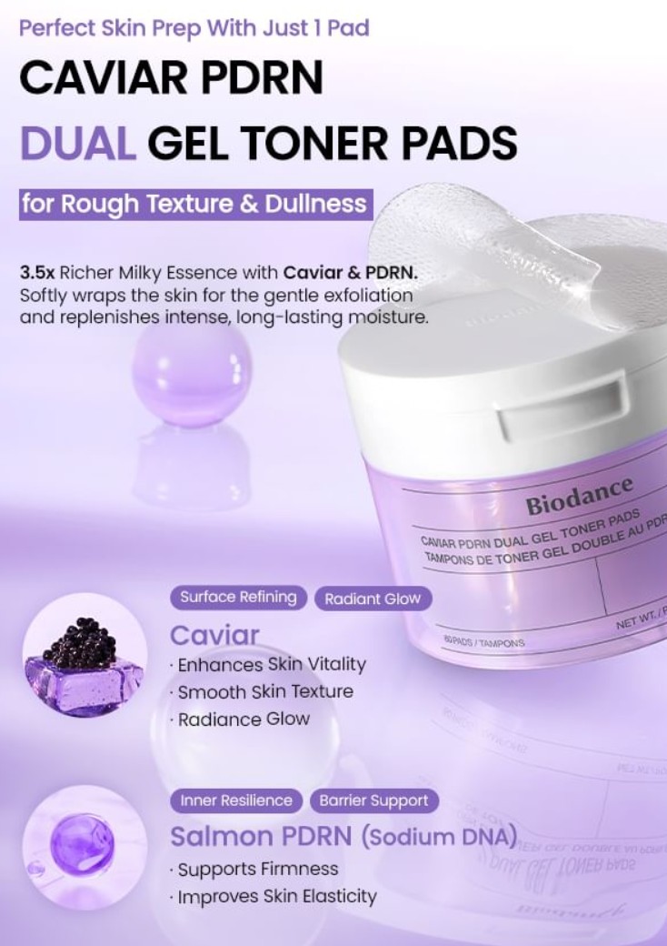 Biodance Caviar PDRN Dual Gel Toner Pads Biodance Caviar PDRN Dual Gel Toner Pads