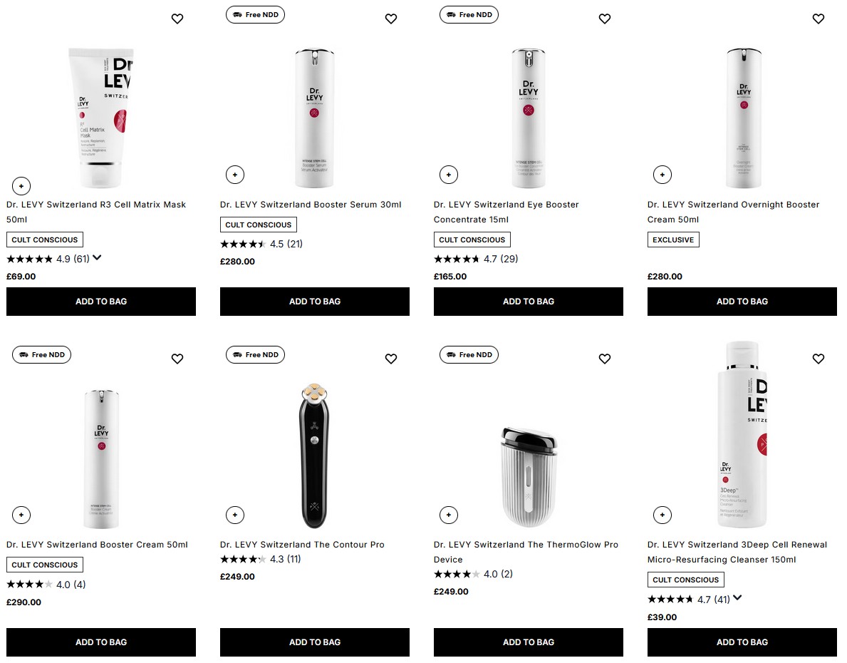 20% off Dr. LEVY Switzerland at Cult Beauty 20% off Dr. LEVY Switzerland at Cult Beauty