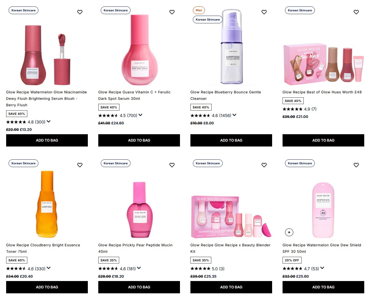 Up to 40% off Glow Recipe at Cult Beauty Up to 40% off Glow Recipe at Cult Beauty